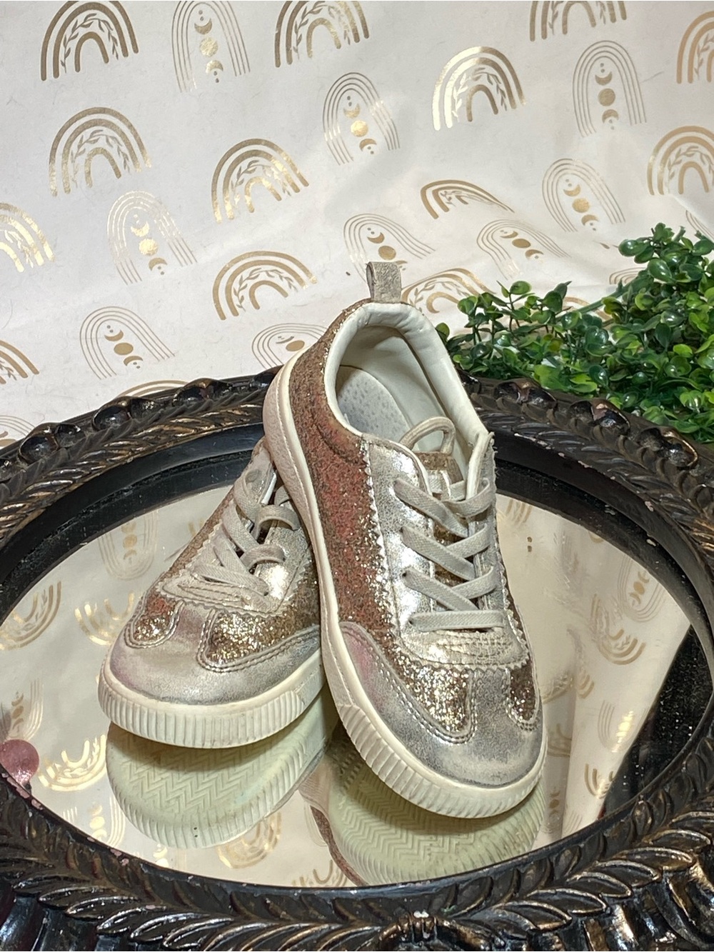 Carter's Metallic Pink and Gold Glitter Kids Sneakers